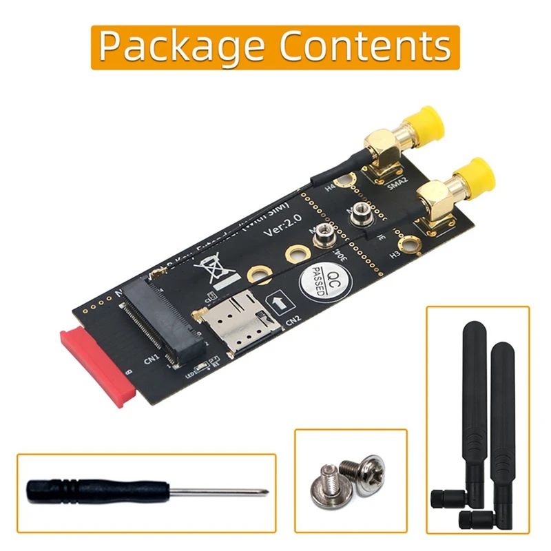 M.2 Key-B Wireless Module Adapter With SIM Card Slot Plastic For NGFF 3042 3052 M2 B Key Card