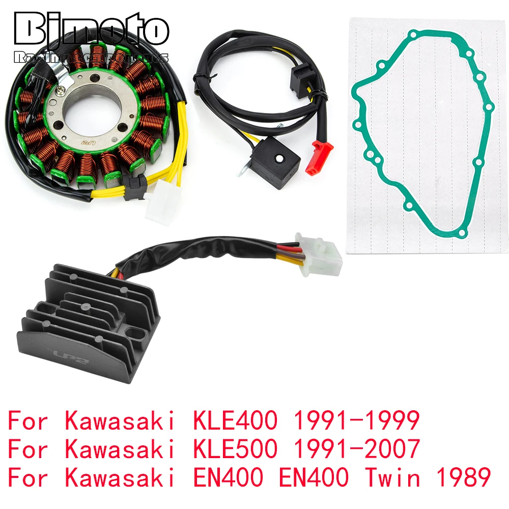 

KLE400 1999 Engine Stator Coil+Voltage Regulator rectifier For Kawasaki KLE500 1991-2007 EN400 EN400 Twin 1989 With Gasket