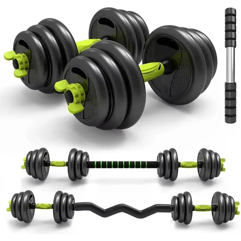 

30kg Adjustable Green Dumbbell Kit With Barbell All in One Multi-use Green Dumbbell and Kettlebell Kit