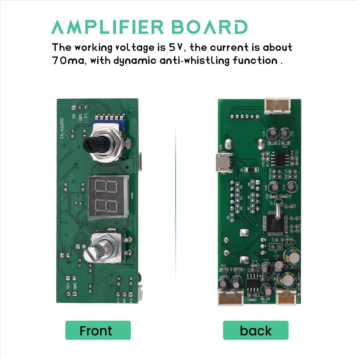 A10I  Digital Reverberation Karaoke Reverb Board KTV Mixer Effector Anti-Whistling Module Multi-Sound Effects