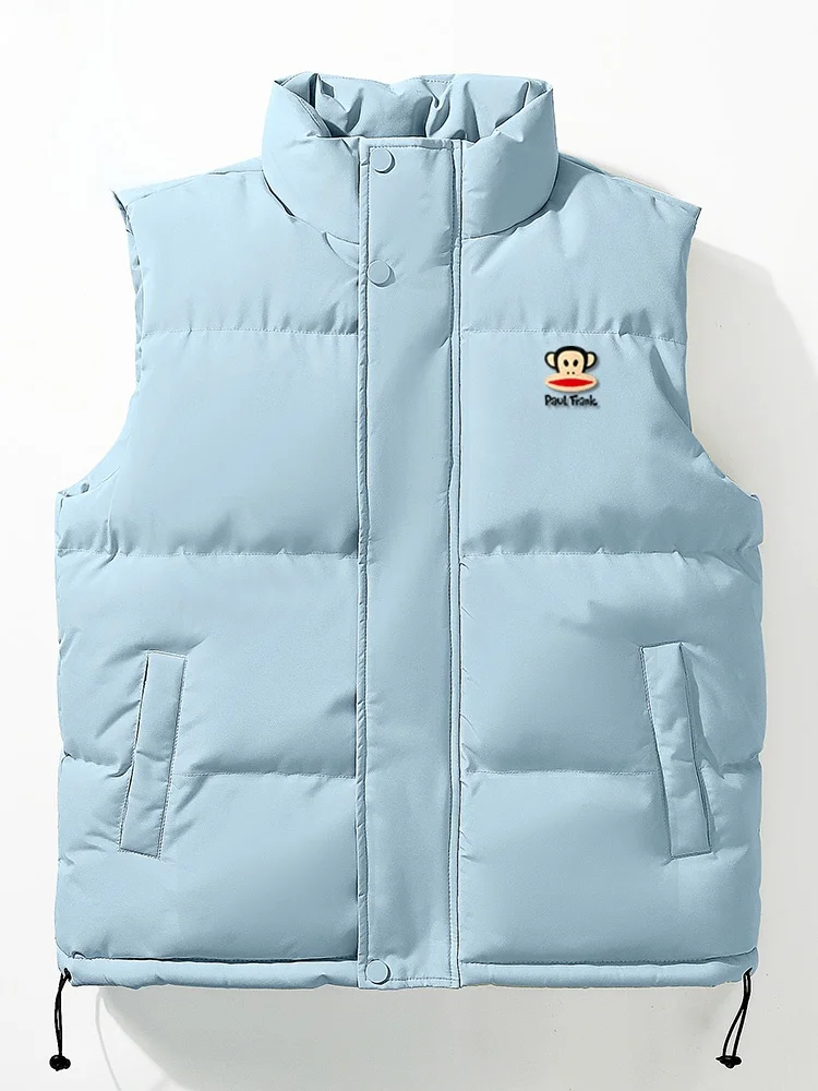 

Men's Cotton Vest Warmth Collar American Sle Jaet Youth Trendy Polyester Fiber Thi Winter Autumn New Arrival