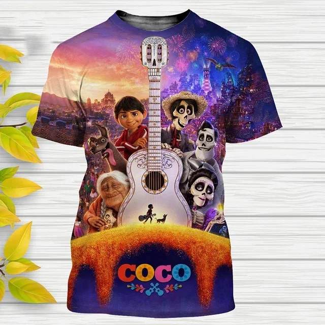 Coco Miguel Men's T-shirt 3D Printing Men's T-shirt Disney Short Sleeve Summer New Men's Wear Fashion Oversized Men's Clothing