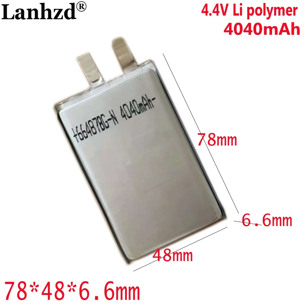 4.4V high voltage battery 664878 Lithium polymer 4040MAH For mobile phone built-in electric fast charge laptop 78*48*66mm