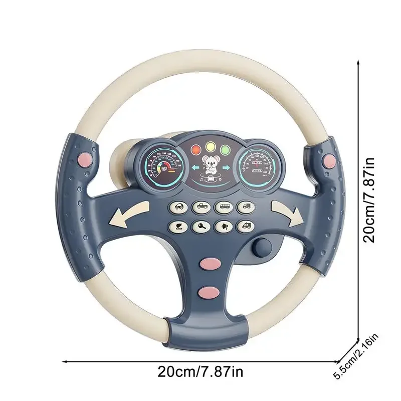 Simulation Steering Wheel Toys Driving Car Electric Kids Sound Music Toys Early Education Copilots Stroller Toys Christmas Gifts