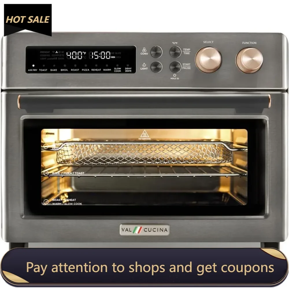 

Infrared Heating Air Fryer Toaster Oven, Extra Large Countertop Convection Oven 10-in-1 Combo, Black Matte Stainless Steel