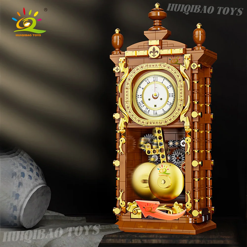 

HUIQIBAO 751 шт. город мини винтажные качели модель часов строительные блоки DIY микро украшение для рабочего стола орнамент кирпичи игрушки подарок для взрослых