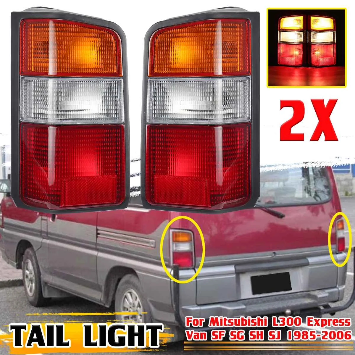 

2 шт. автомобильный задний фонарь с проволокой для Mitsubishi L300 Express Van L400 Starwagon Star Wagon SF SG SH SJ 1986-2005