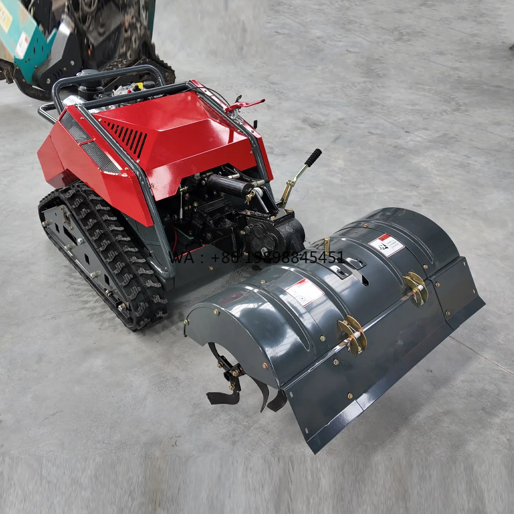Tiller Grass Shredding Trenching AIO Brush CutterBrush Cutter for Forest Operations Remote Controlled Rotary