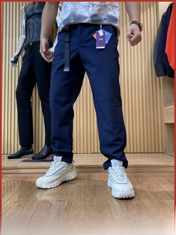 

Outdoor Men's Fce Lined 3D Fit Sports Casual Pants Straight Leg ell Pants Warm Polyester Fiber Zipper Waist Regular Length