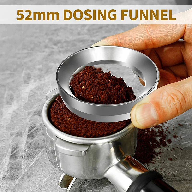 51Mm Coffee Tamper And Espresso Distributor,51Mm Stainless Steel Espresso Dosing Funnel Set,Dual Head Coffee Leveler