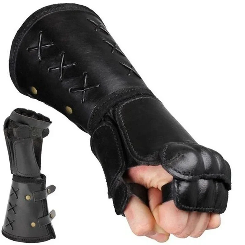 Mittelalter liche Rüstung Handschuhe für Männer Vintage Samurai Leder Rüstung Bracer Steampunk mittelalter liche Para Hombres Guantes Cosplay Requisiten