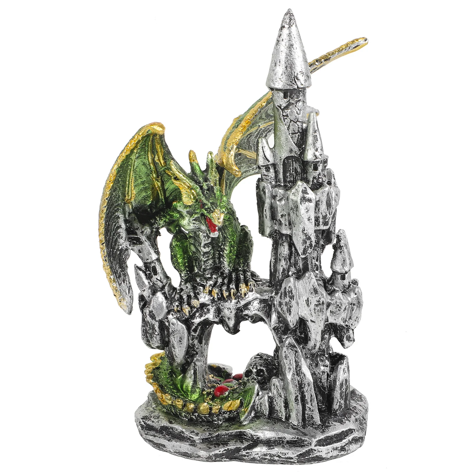 

Halloween Castle Dragon Resin Decor Small Lightweight Desktop Adornment Party Decoration Halloween Garden Ornament Scene Layout