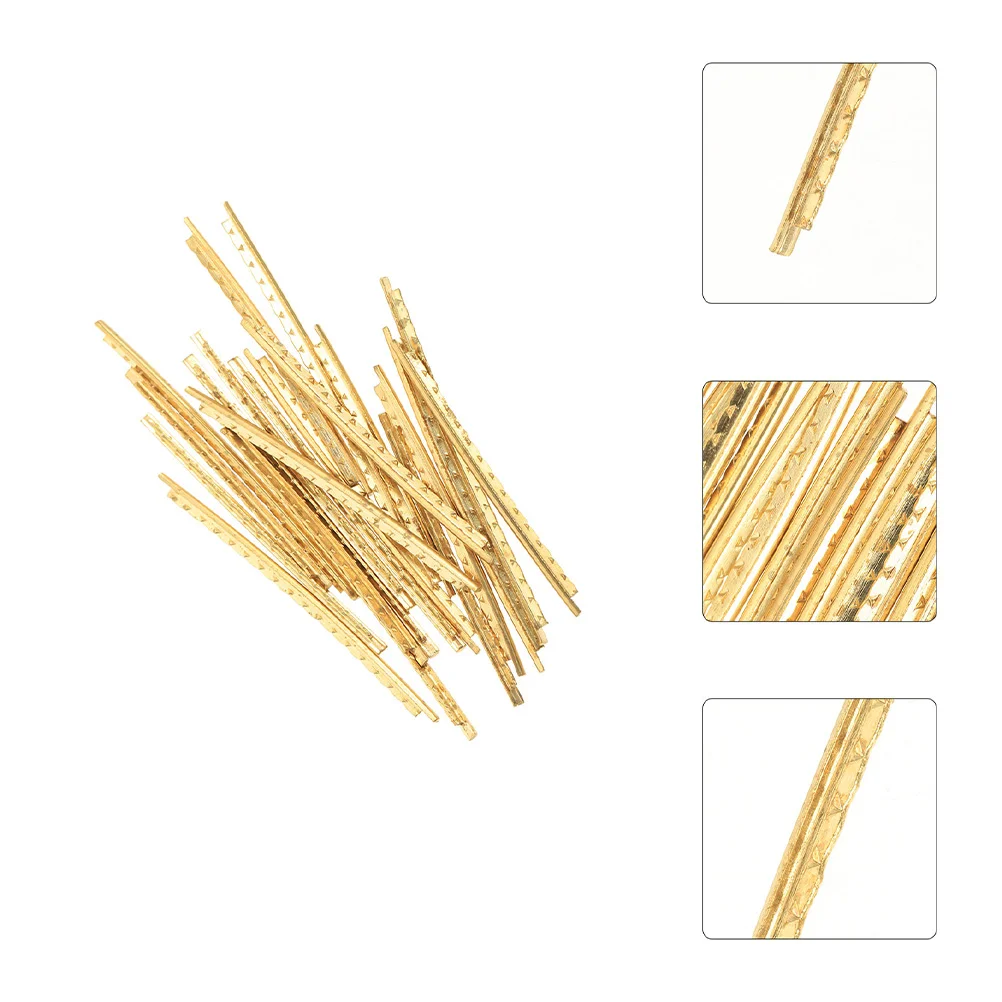 20 Pcs Guitar Scale Frets Folk Small Four String Mandolin Accessories Electric Fretboard Wires Classical Parts Kit Brass