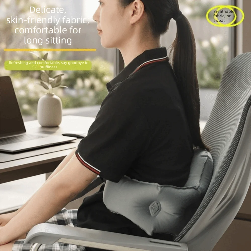 Foldable Inflatable Lumbar Pillow Press Self-Inflation Breathable Lumbar Support Cushion Comfortable Lightweight Waist Cushion