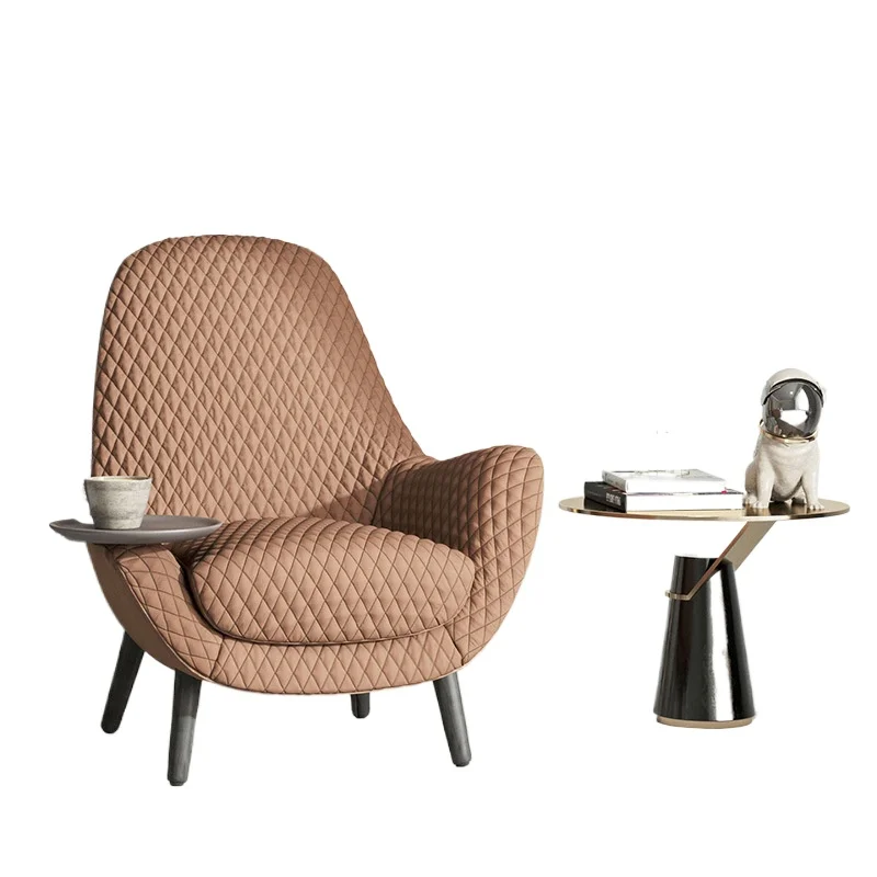 

Italian minimalist single fabric sofa chair small apartment household living room balcony leisure chair