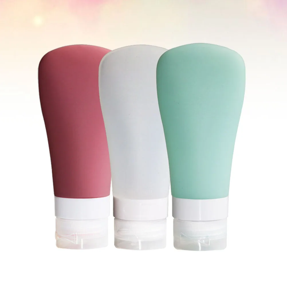 

3pcs Silicone Travel Makeup Bottles Empty Dispensers Gel Lotion Sub Bottles Lightweight Durable Leakproof Portable