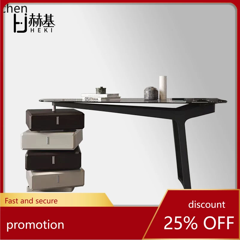 

HT curved glass surface desk, advanced inductive computer desk, desk