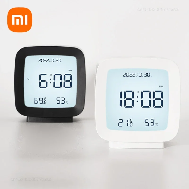 Xiaomi LED Alarm Clock With Backlight Battery Operated LCD Display Temperature Humidity Monitor Large Screen Digital Temperature