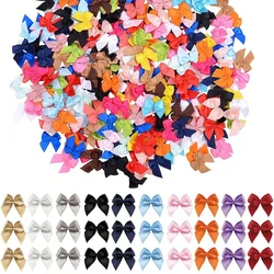 20Pcs 2.4*2.5cm Colourful Ribbon Bows Small Size Satin Ribbon Bow Flower Craft Decoration Handwork DIY Party Decoration Doll Tie