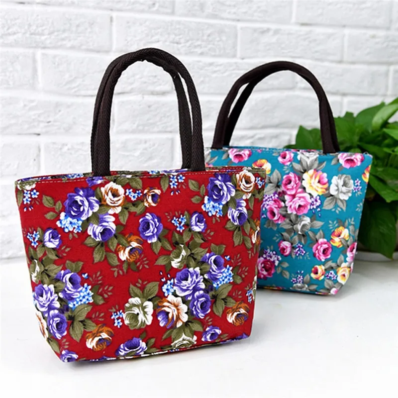 Folk-Custom Flower Shopping Bag Handbag For Korean Canvas Green Ladies Women Bucket Fashion Print Shoulder Bag