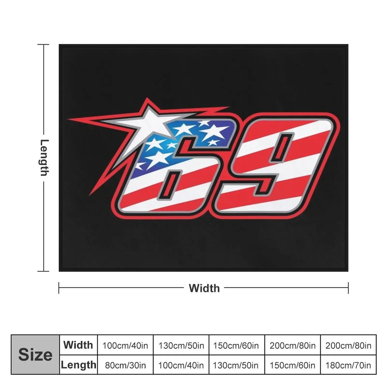 Nicky Hayden Number 69 Throw Blanket Furrys Shaggy christmas decoration Thermal Blankets