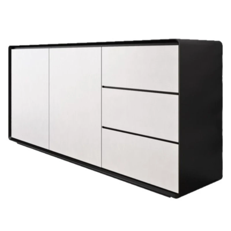 

Nordic log style dining side cabinet, modern simple entrance door cabinet