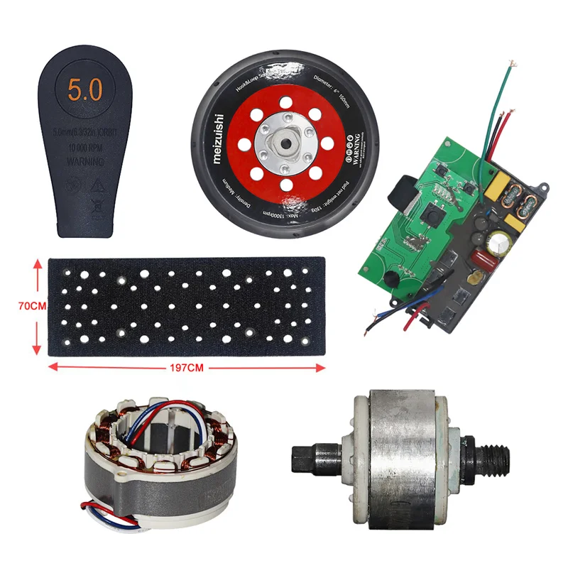 Car Brushless Mini Orbital Sander Grinding Disc Orbital Grinder Accessories Car Grinder Stator Rotor