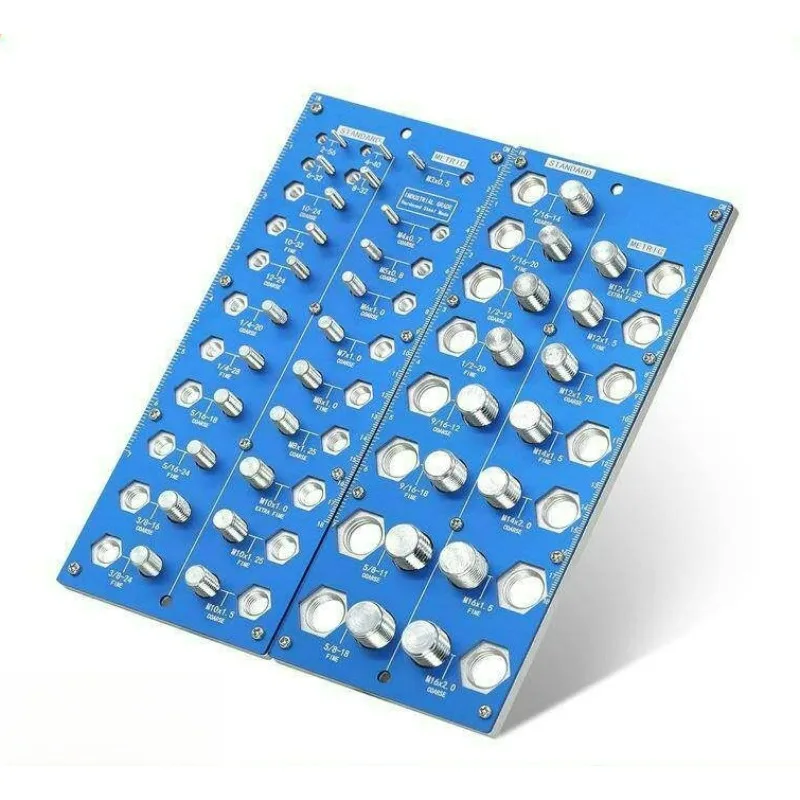 38 Hole Red and Blue Screw Gauge Metric Inch Pass Gauge Nut Bolt Thread Screw Inspector