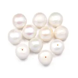 Natural Freshwater Pearl White Half-porous Round Bead11-12mm For Jewelry MakingDIY Necklace Bracelet Accessorie Charm Gift Party