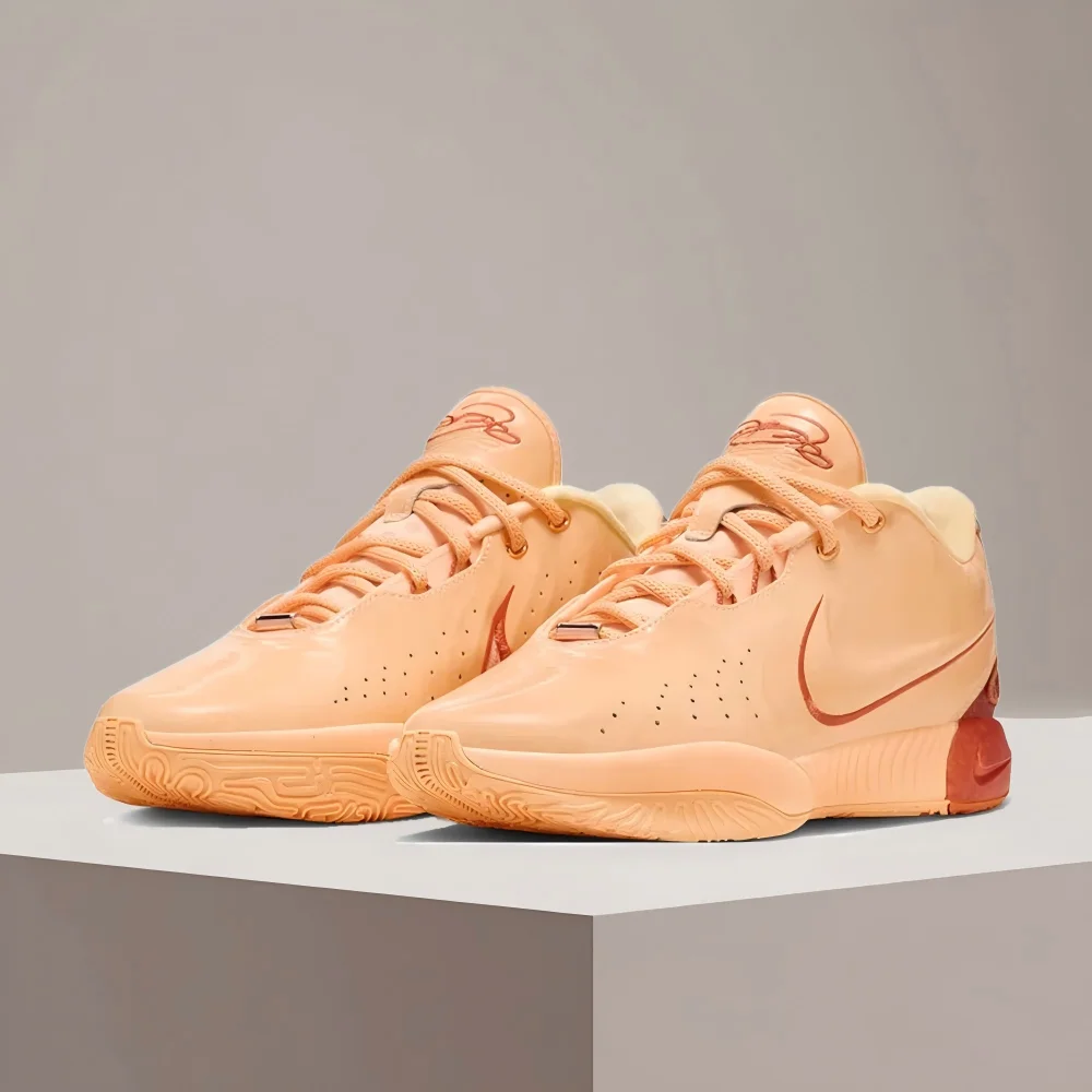 

Nike LeBron 21 Round Toe Comfortable Anti-Slip Durable Cushioned Low-Top Basketball Shoes Men's Peach Pink FV2346-800