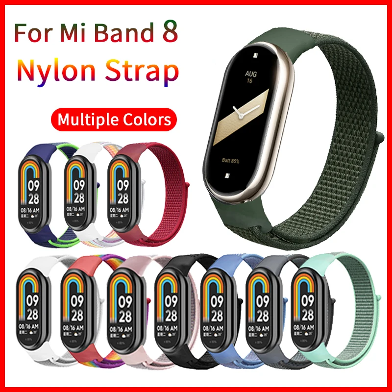 Correa de nailon para xiaomi mi band 8  9, correa de reloj suave, pulsera deportiva, accesorios para Mi band 8