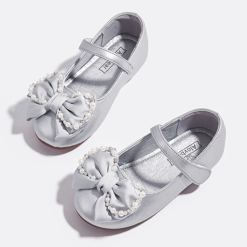 أحذية حفلات للفتيات على طراز الأميرة بنعل ناعم مريح لربيع وخريف جديد 2025 أحذية فردية للفتيات الصغيرات