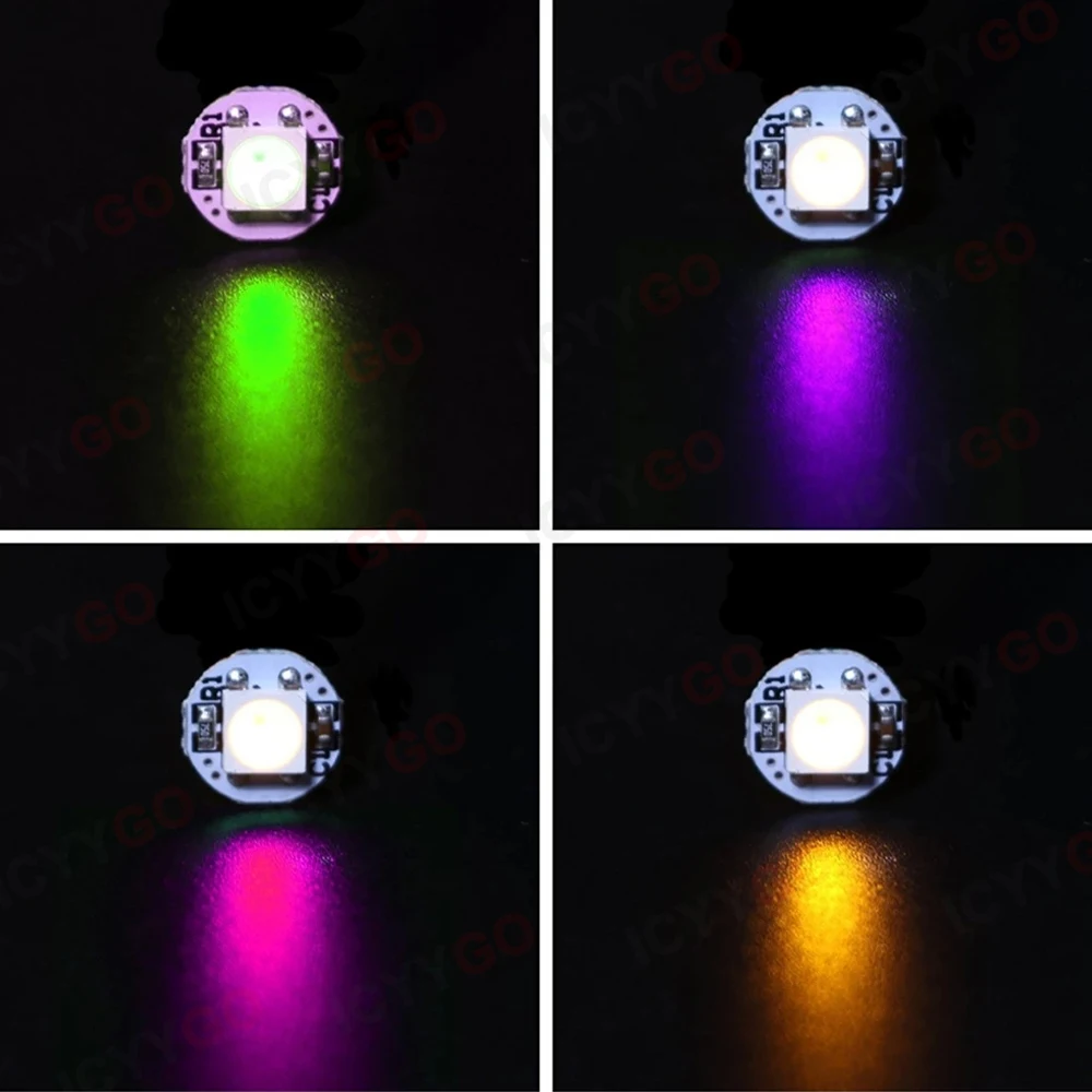 Imagem -06 - Pinos Ws281 Led Rgb Chips Dc5v Preto Branco Pcb Dissipador de Calor Ws2811 Embutido ic 5050 Rgb Smd Chip Icyygo 10100 Peças Ws2812b