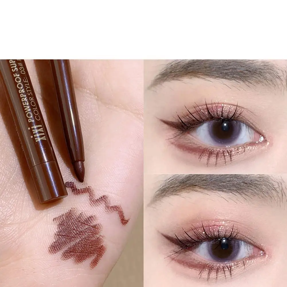 Eyeliner Gel Potlood Mat Liggende Zijderupsen Pen Bruin Snelblijvende Voering Bloeiende Niet Ogen Waterdichte Pen Zwart Drogen Make-Up G4u8