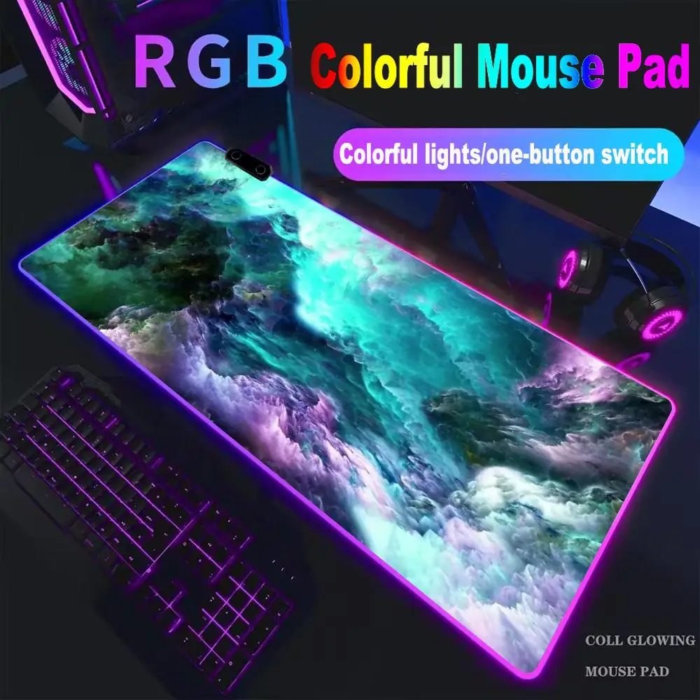 

Colorful Starry Sky Mouse Pad High-end E-sports Mouse Pad Mouse Pad RGB Mouse Pad LED Pc Large Student Writing Pad Gamer
