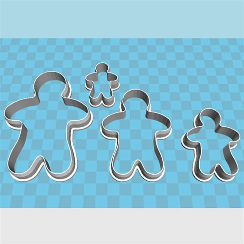 Four Specifications Cartoon Characters Traits,Gingerbread Man,Plastic Molds,Cake Fondant Tools,Cookie Sushi and Fruits Cutters