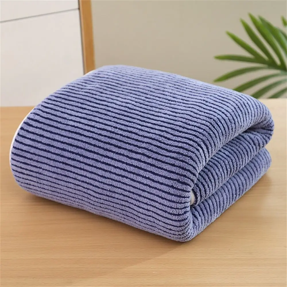 Coral Fleece Deep Striped Towel Velvet Absorbent Towel Thick Soft Bathroom Facial Towel Comfortable Facial Wipes