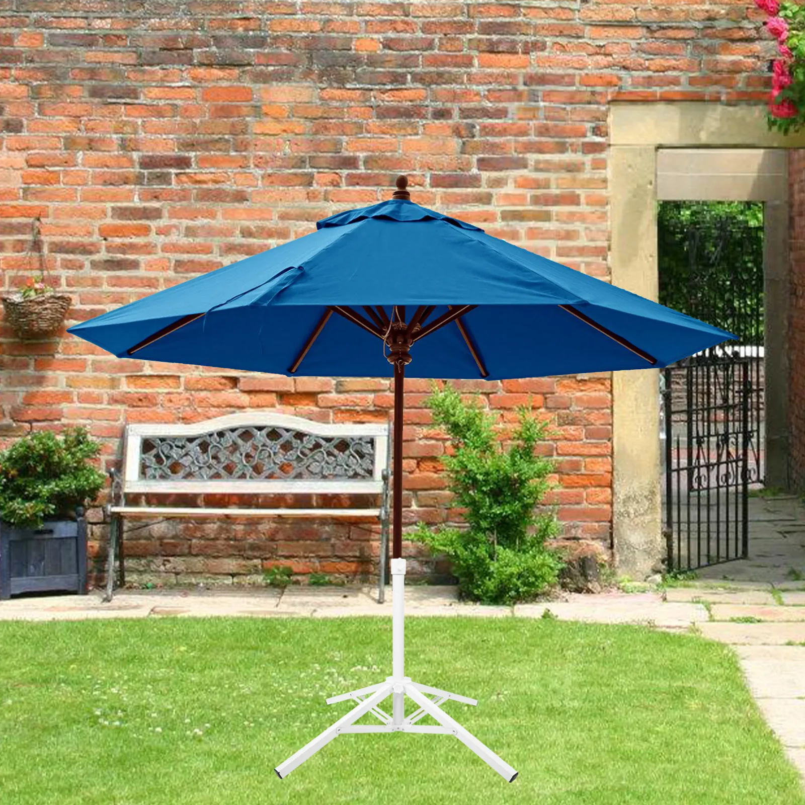 

Beach Umbrella Stand Durable Metal Plastic Foldable Parasol Holder for Patio Garden Outdoor Use Umbrella Fixing Stand