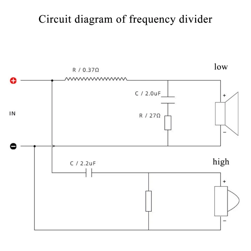 2 Way Speaker Frequency Divider Module Treble Bass Hi-Fi Filter Distributor Board for DIY Speaker
