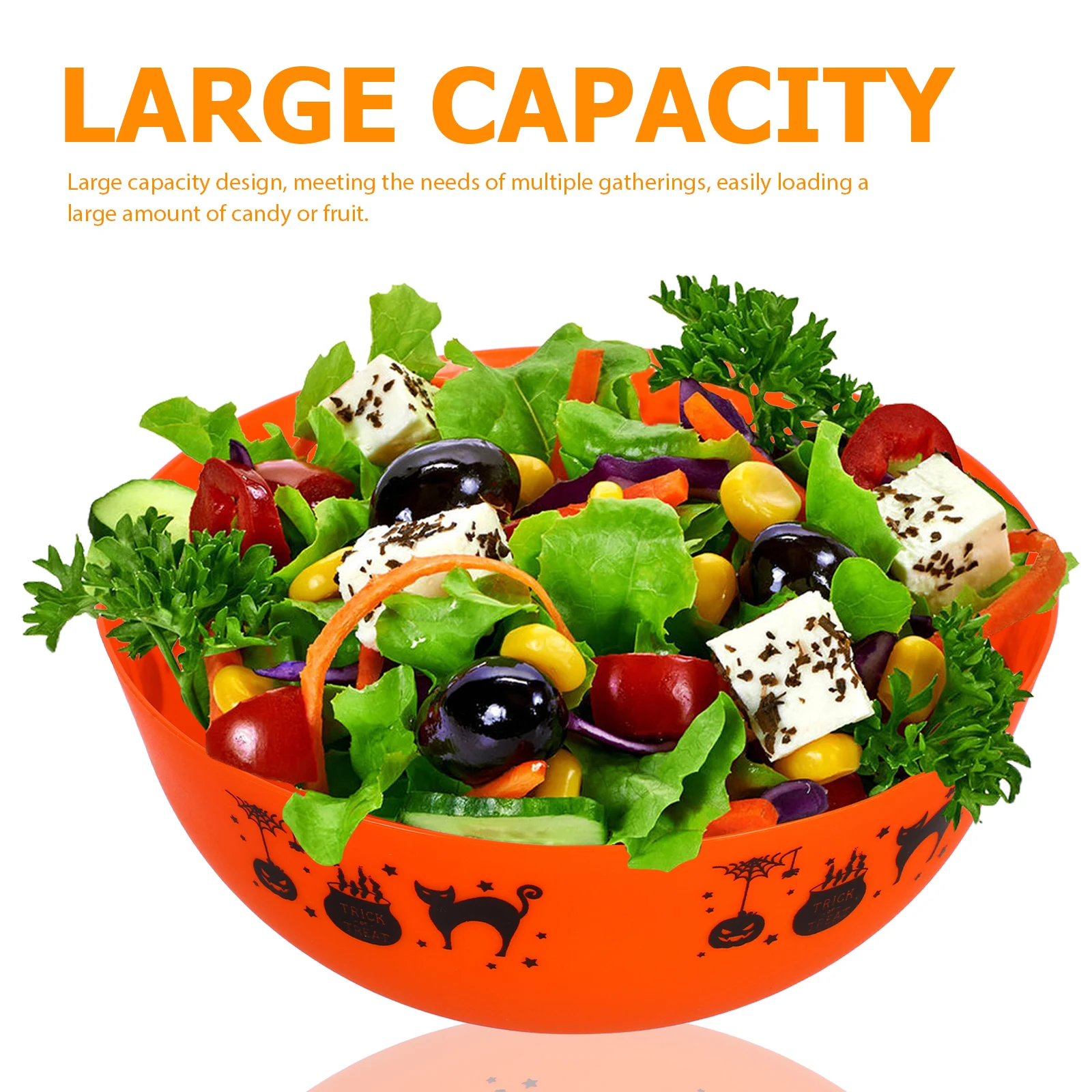 3 قطعة وعاء حلوى الهالوين مخيف قابل لإعادة الاستخدام خدعة أو علاج أطباق سلطة الفاكهة تخدم الحاويات لزينة عطلة