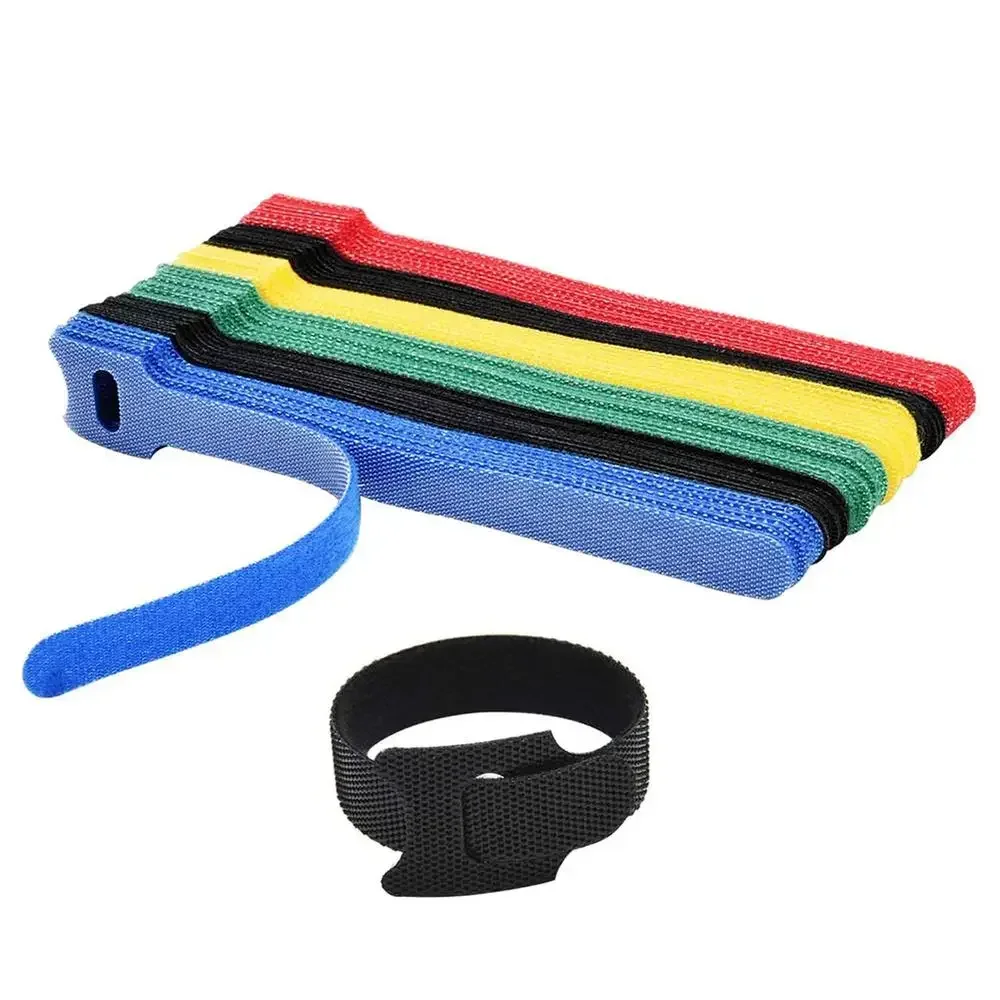 50pcs 15cm Reusable Hook and Loop Cable Ties Fastening Straps Multi-Purpose Wire Organizers for Cable Management Tape