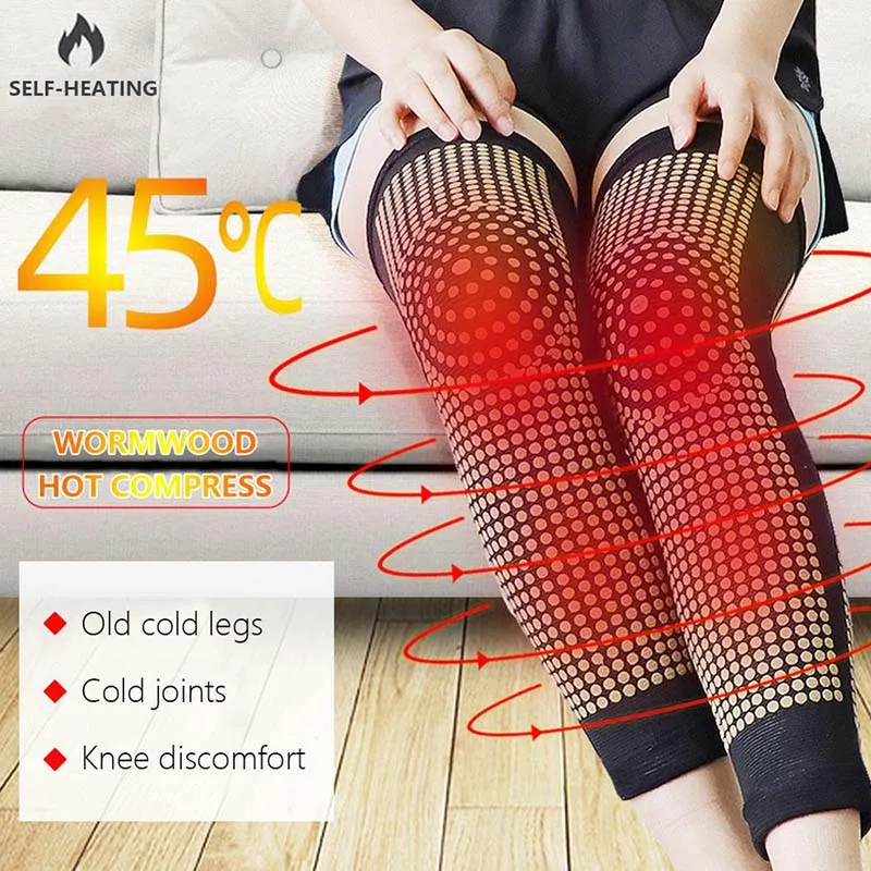 1 Pair Self Heating Knee Pads Knee Warm For Men and Women with Knee Joint Pain Tourmaline Knee Support Arthritis Relief Recovery