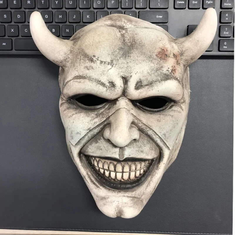 Horror das schwarze Telefon der Grabber böse Horn Maske Cosplay beängstigend halbes Gesicht Latex Helm Halloween Karneval Party Kostüm Requisiten