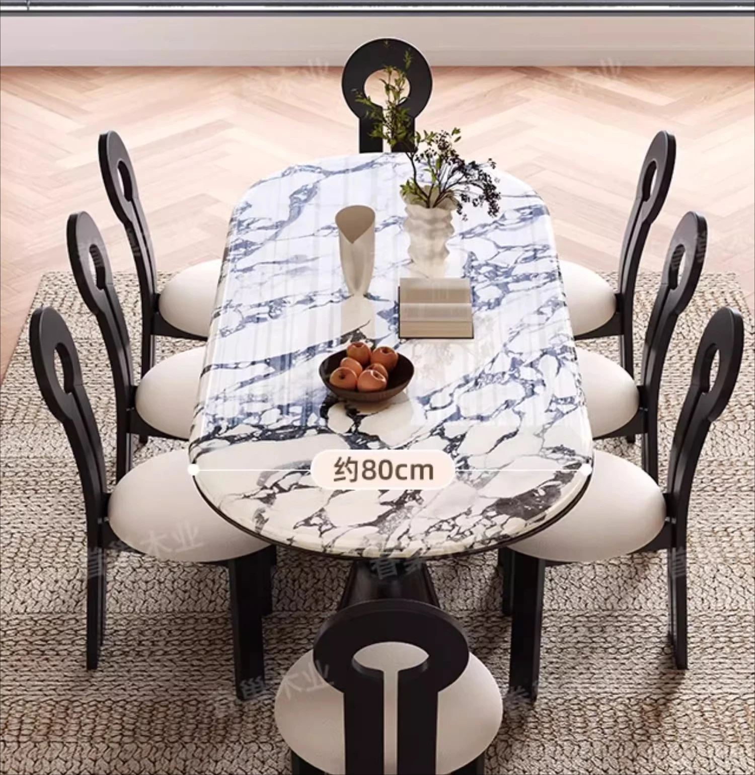 طاولة طعام رخامية فرنسية بولغاري منزلية بسيطة وشقة صغيرة وطاولة طعام متوسطة وقديمة الطراز