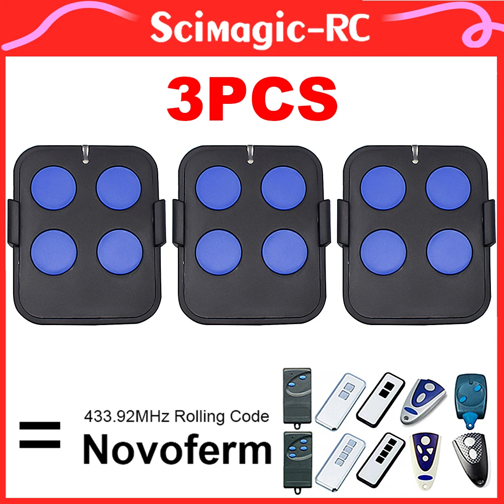 

3 PCS For Replacement NOVOFERM NOVOTRON 502 MAX43-2, 504 MAX43-4 433.92 MHZ Rolling Code Garage Door Remote Control Opener