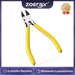 ZoeRax 5-In Ultra Sharp Compact Wire Cutters with Long Flat Nose Powerful Wire Cutter Pliers Ideal for Cutting Crafts and Cable