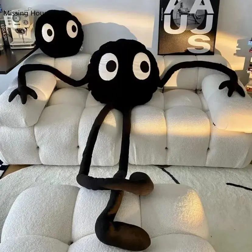 Cool Long Leg Black Coal Soft Plush Pillow Cushion Cartoon Anime Home Sofa Car Bedroom Cartoon Gift