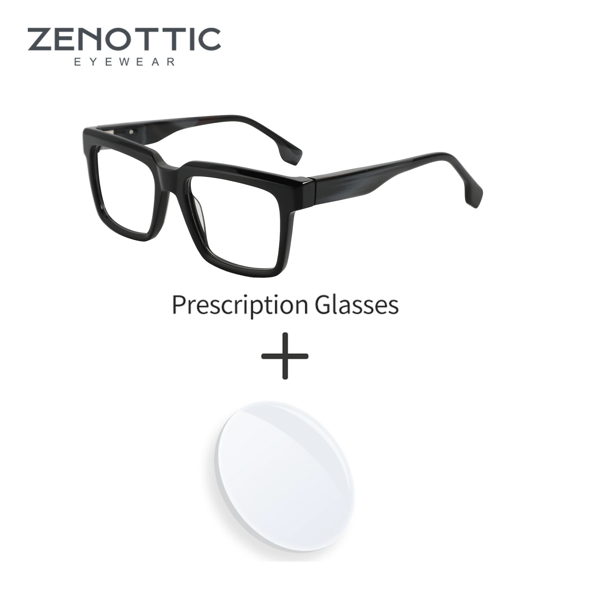

ZENOTTIC XL размер модные квадратные очки с рецептом мужские ацетатные фотохромные мультифокальные очки ближнего и дальнего уровня