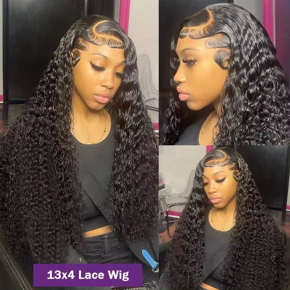 360 Water Wave Human Hair Wigs 40 Inch 13X6 Hd Full Lace Frontal Wig 13X4 Lace Front Human Hair Wigs 4X4 5X5 Hd Lace Closure Wig