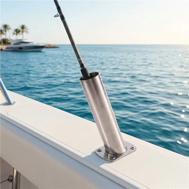A06F-Boat Accessorie 2 Pieces Boat Fishing Flush Mount Rod Holder 316 Stainless Steel Fishing Tackle Tube Accessory 90°